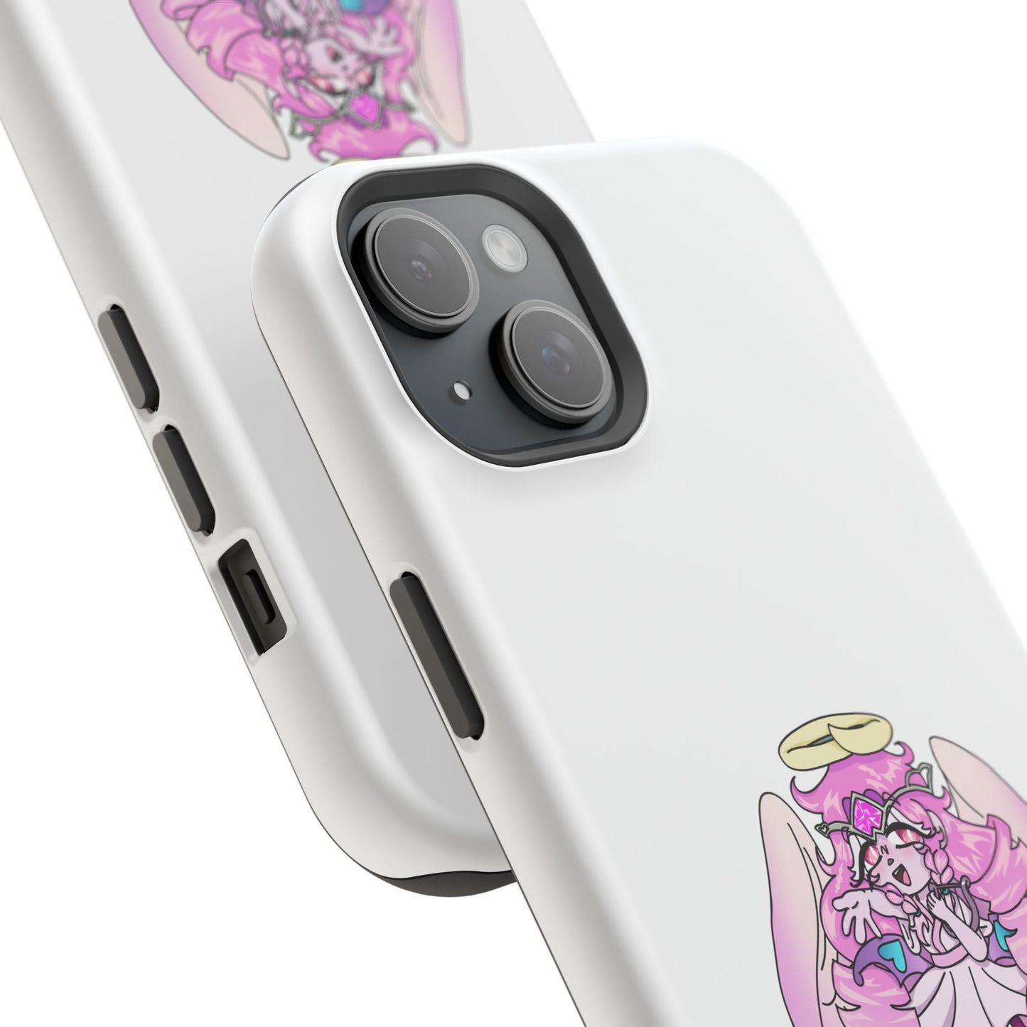 Cute Angelic Phone Case, Magnetic Tough Case for Girls, Cartoon Character Cover, Stylish Phone Protection, Anime Aesthetic Gift