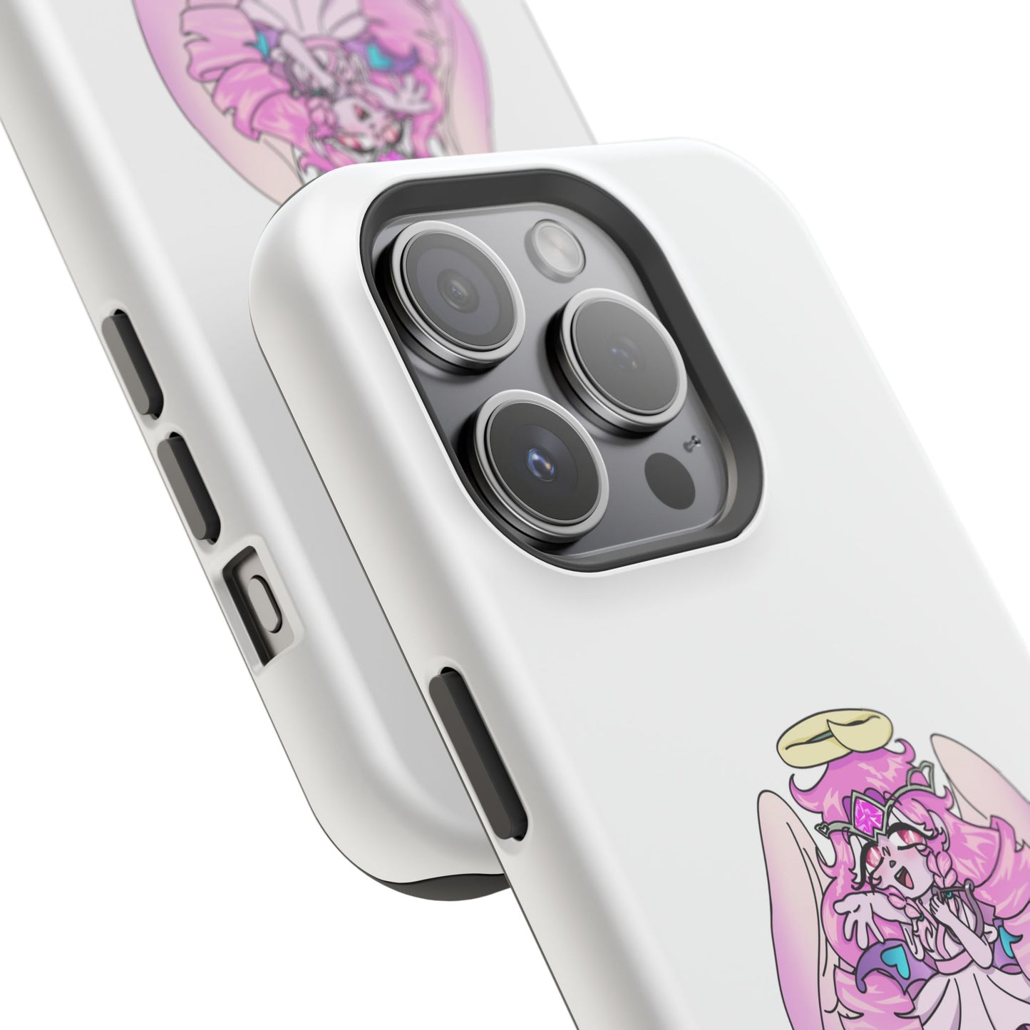 Cute Angelic Phone Case, Magnetic Tough Case for Girls, Cartoon Character Cover, Stylish Phone Protection, Anime Aesthetic Gift