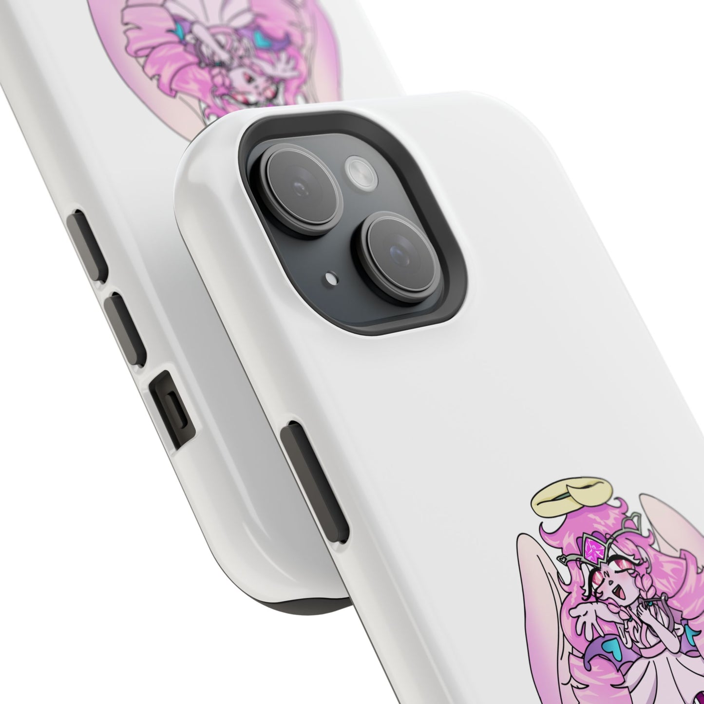Cute Angelic Phone Case, Magnetic Tough Case for Girls, Cartoon Character Cover, Stylish Phone Protection, Anime Aesthetic Gift