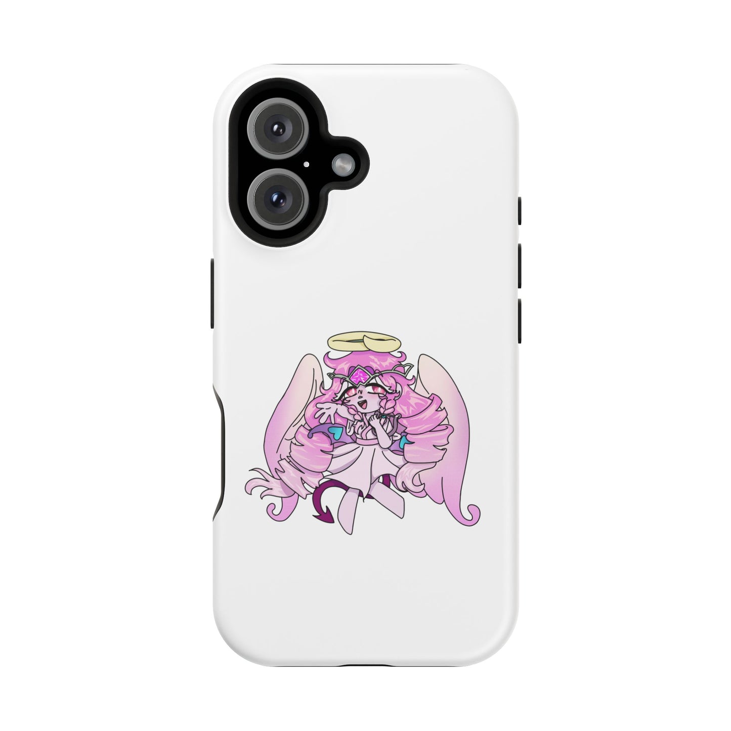 Cute Angelic Phone Case, Magnetic Tough Case for Girls, Cartoon Character Cover, Stylish Phone Protection, Anime Aesthetic Gift
