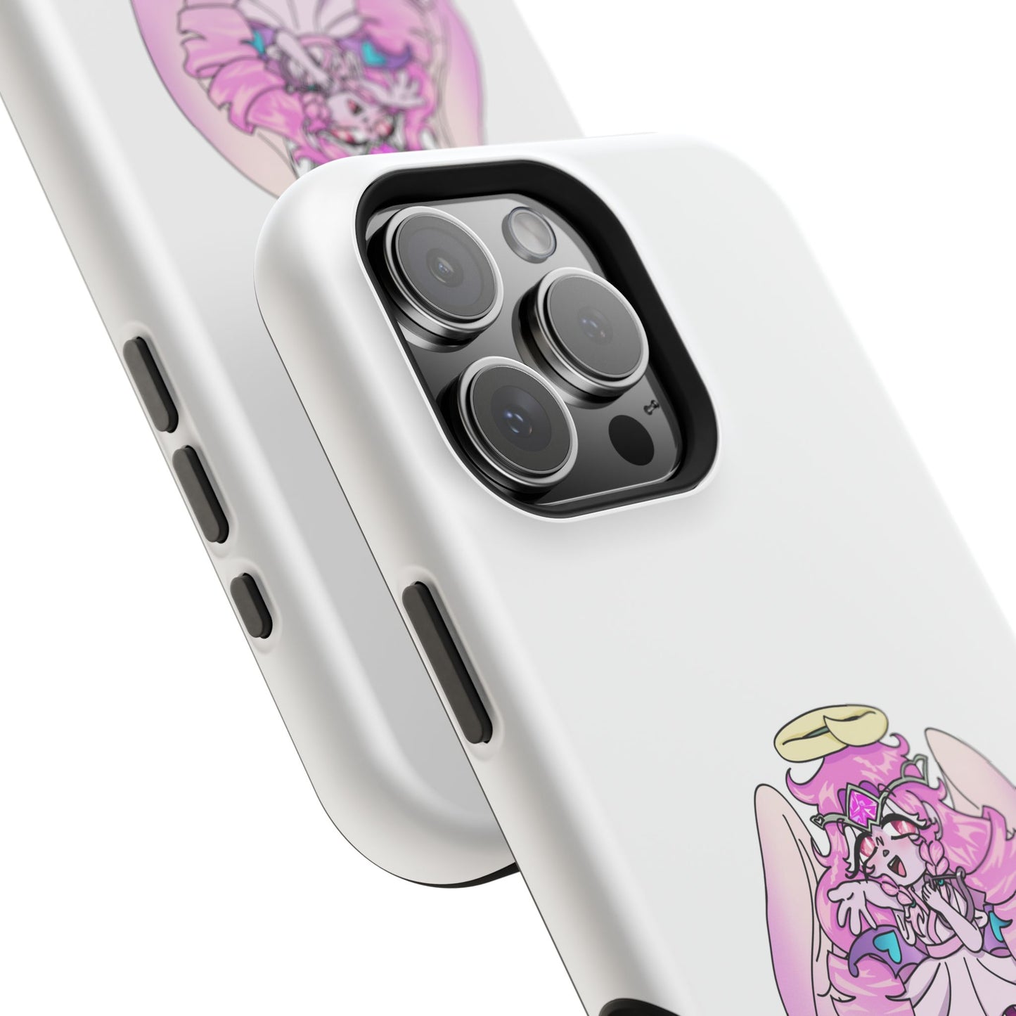 Cute Angelic Phone Case, Magnetic Tough Case for Girls, Cartoon Character Cover, Stylish Phone Protection, Anime Aesthetic Gift