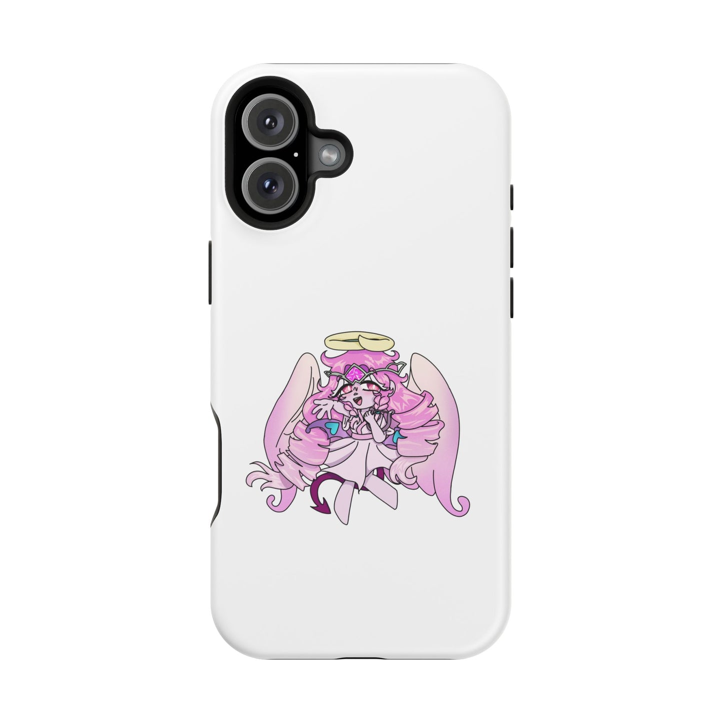 Cute Angelic Phone Case, Magnetic Tough Case for Girls, Cartoon Character Cover, Stylish Phone Protection, Anime Aesthetic Gift