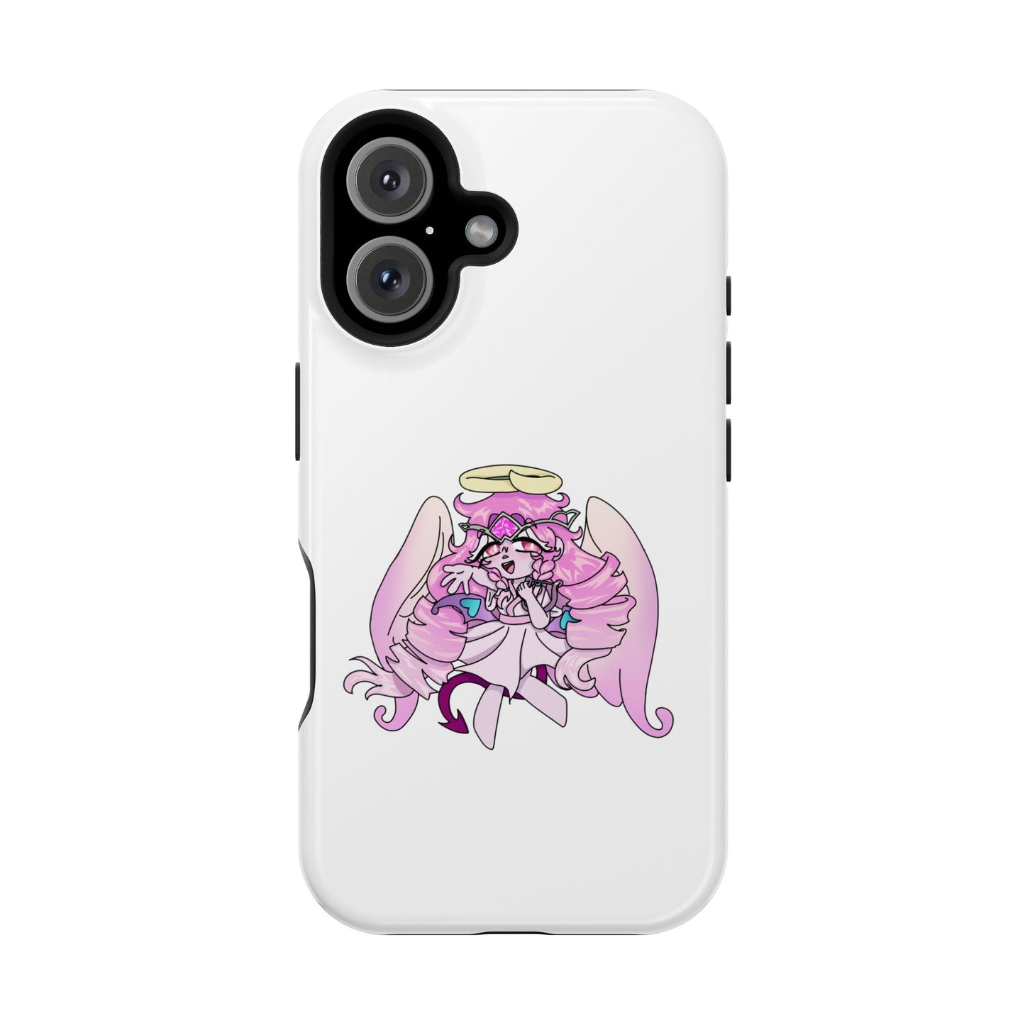 Cute Angelic Phone Case, Magnetic Tough Case for Girls, Cartoon Character Cover, Stylish Phone Protection, Anime Aesthetic Gift