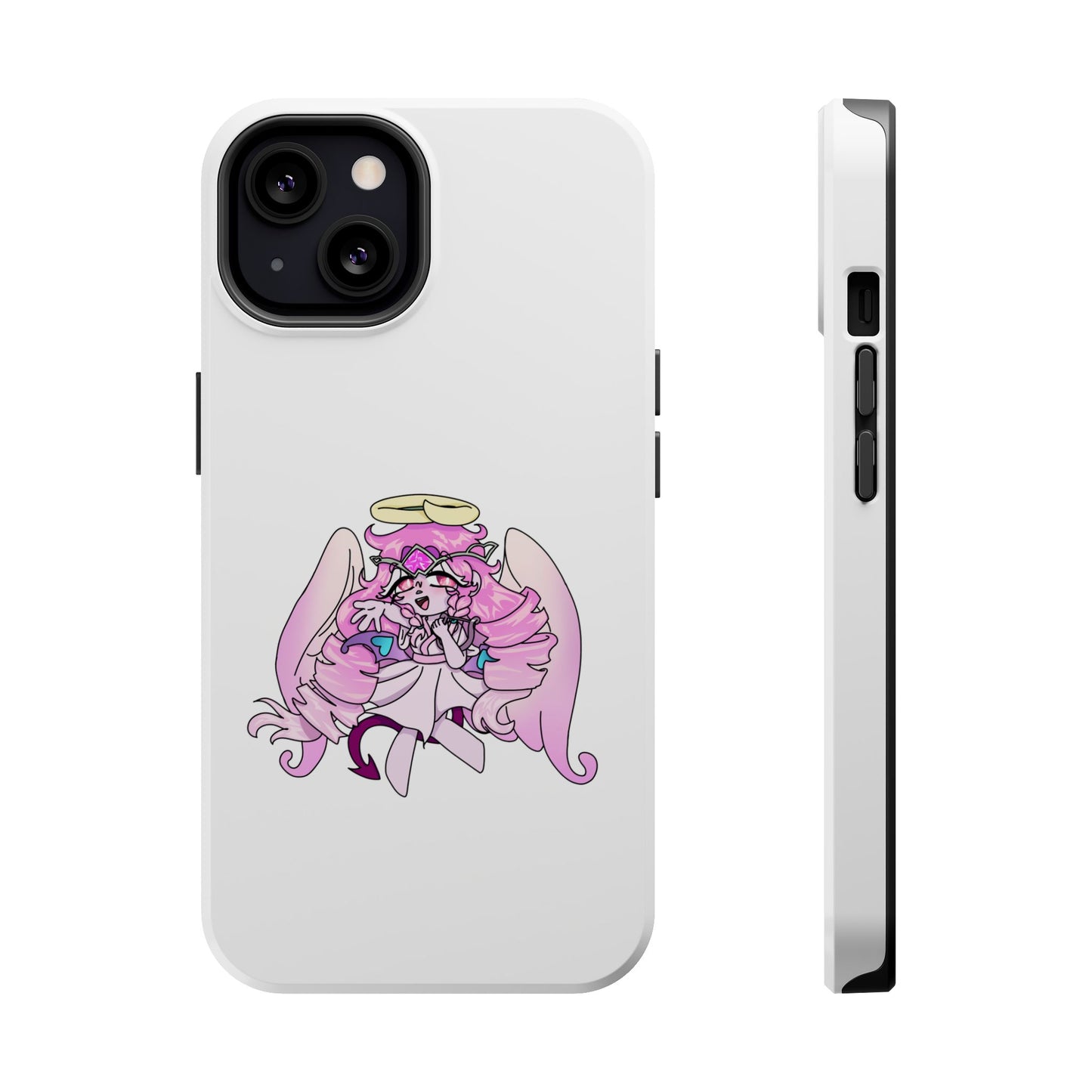 Cute Angelic Phone Case, Magnetic Tough Case for Girls, Cartoon Character Cover, Stylish Phone Protection, Anime Aesthetic Gift