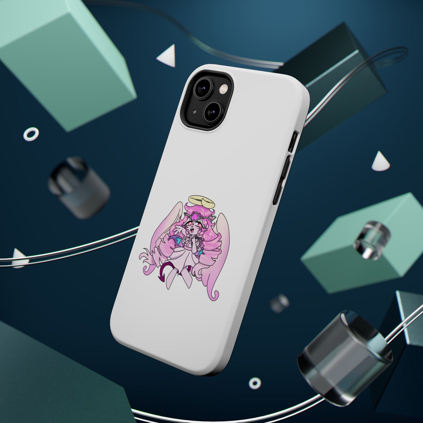 Cute Angelic Phone Case, Magnetic Tough Case for Girls, Cartoon Character Cover, Stylish Phone Protection, Anime Aesthetic Gift