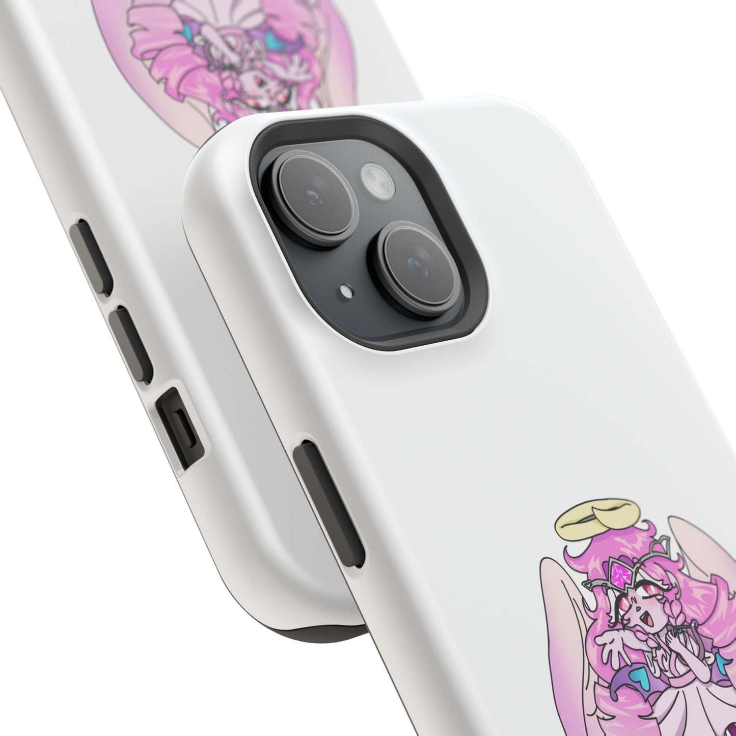 Cute Angelic Phone Case, Magnetic Tough Case for Girls, Cartoon Character Cover, Stylish Phone Protection, Anime Aesthetic Gift
