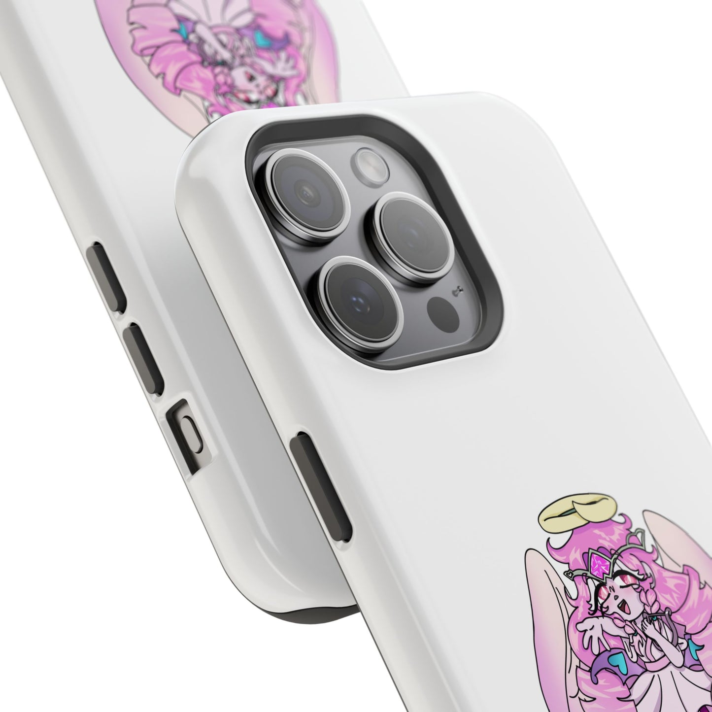 Cute Angelic Phone Case, Magnetic Tough Case for Girls, Cartoon Character Cover, Stylish Phone Protection, Anime Aesthetic Gift