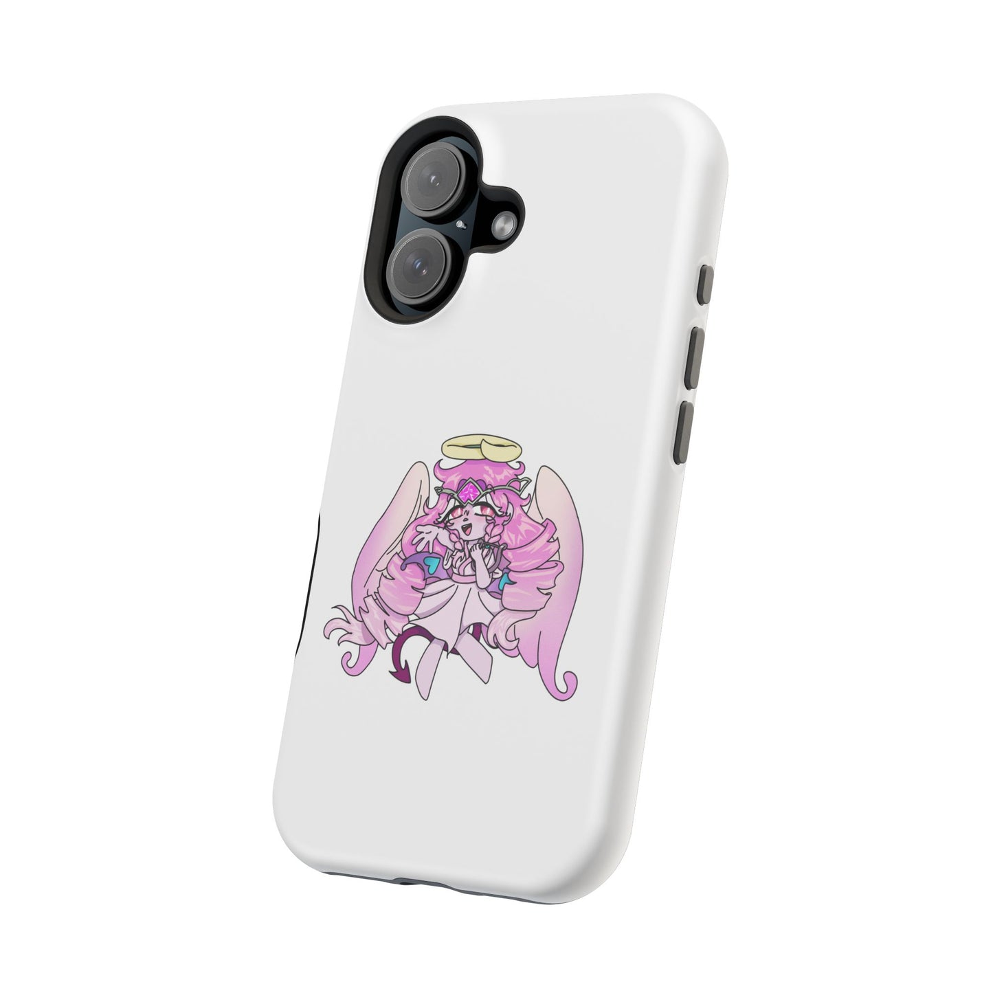 Cute Angelic Phone Case, Magnetic Tough Case for Girls, Cartoon Character Cover, Stylish Phone Protection, Anime Aesthetic Gift