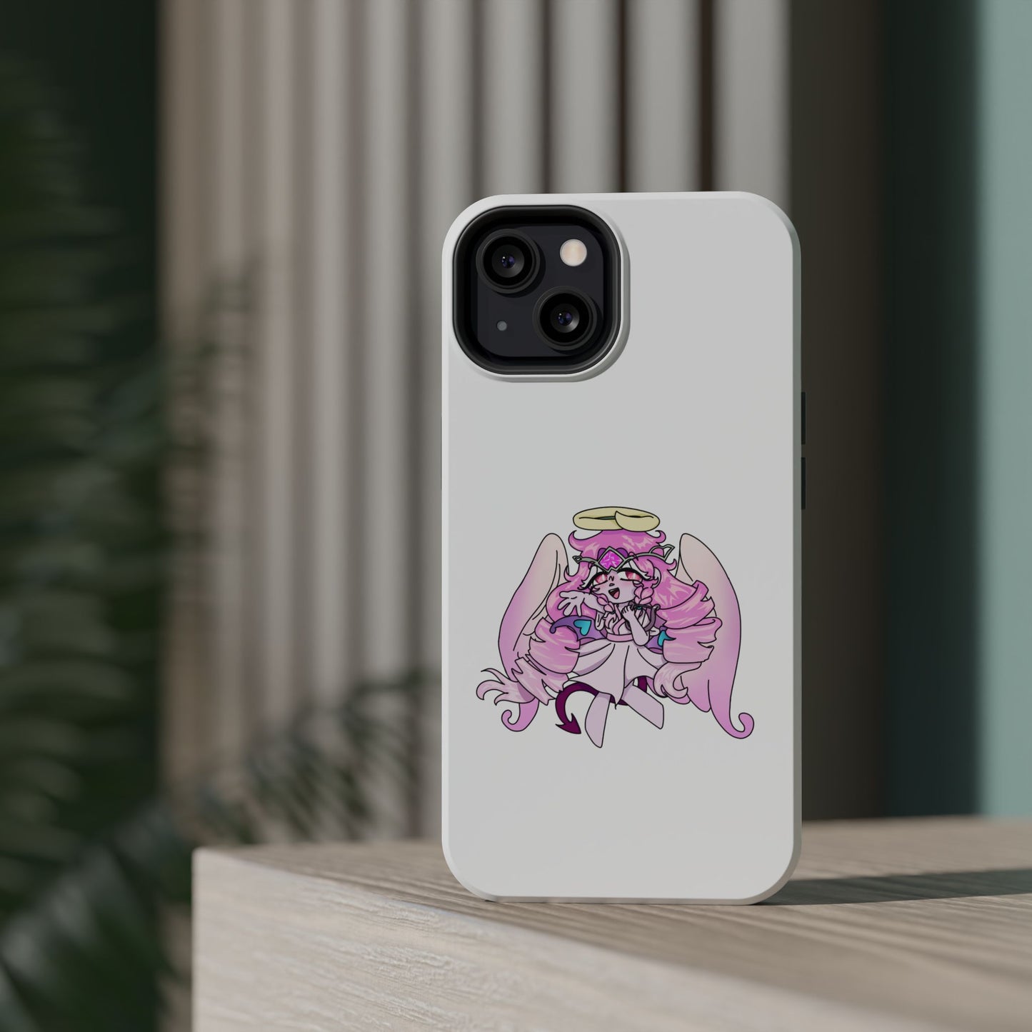 Cute Angelic Phone Case, Magnetic Tough Case for Girls, Cartoon Character Cover, Stylish Phone Protection, Anime Aesthetic Gift