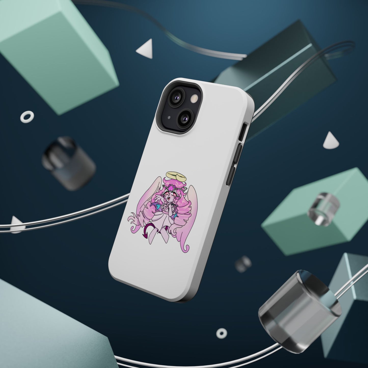 Cute Angelic Phone Case, Magnetic Tough Case for Girls, Cartoon Character Cover, Stylish Phone Protection, Anime Aesthetic Gift