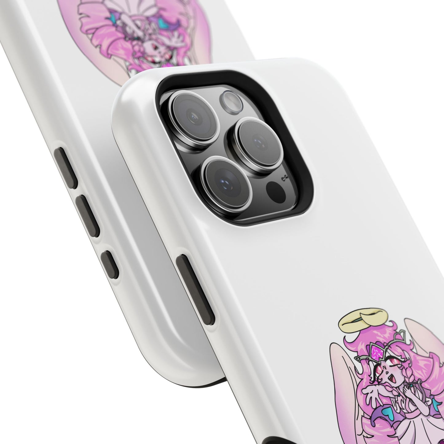 Cute Angelic Phone Case, Magnetic Tough Case for Girls, Cartoon Character Cover, Stylish Phone Protection, Anime Aesthetic Gift