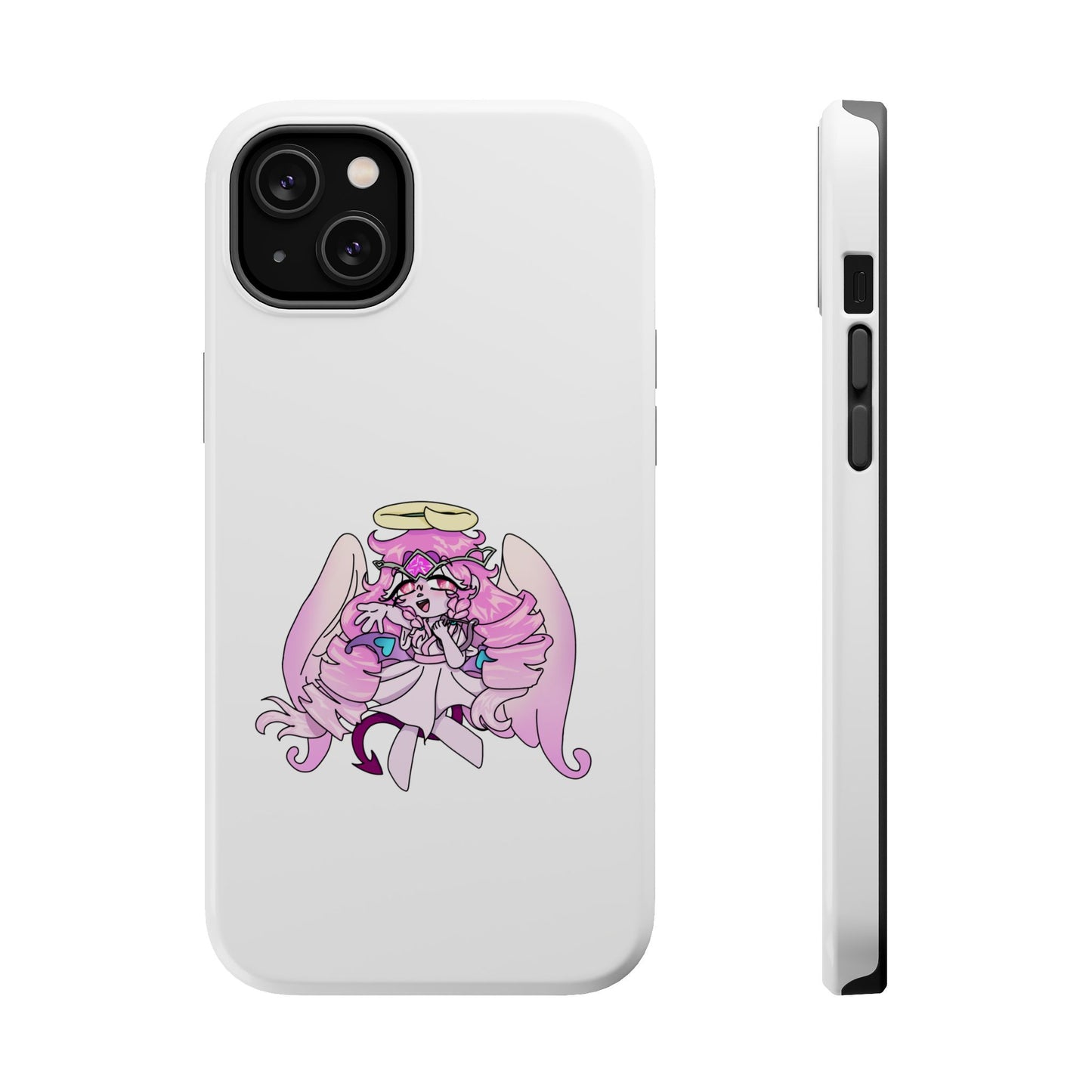 Cute Angelic Phone Case, Magnetic Tough Case for Girls, Cartoon Character Cover, Stylish Phone Protection, Anime Aesthetic Gift