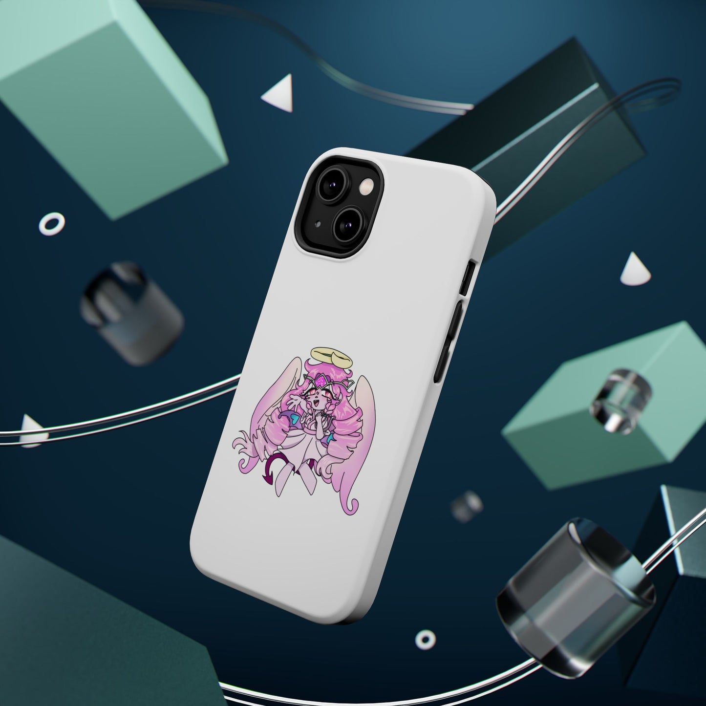 Cute Angelic Phone Case, Magnetic Tough Case for Girls, Cartoon Character Cover, Stylish Phone Protection, Anime Aesthetic Gift