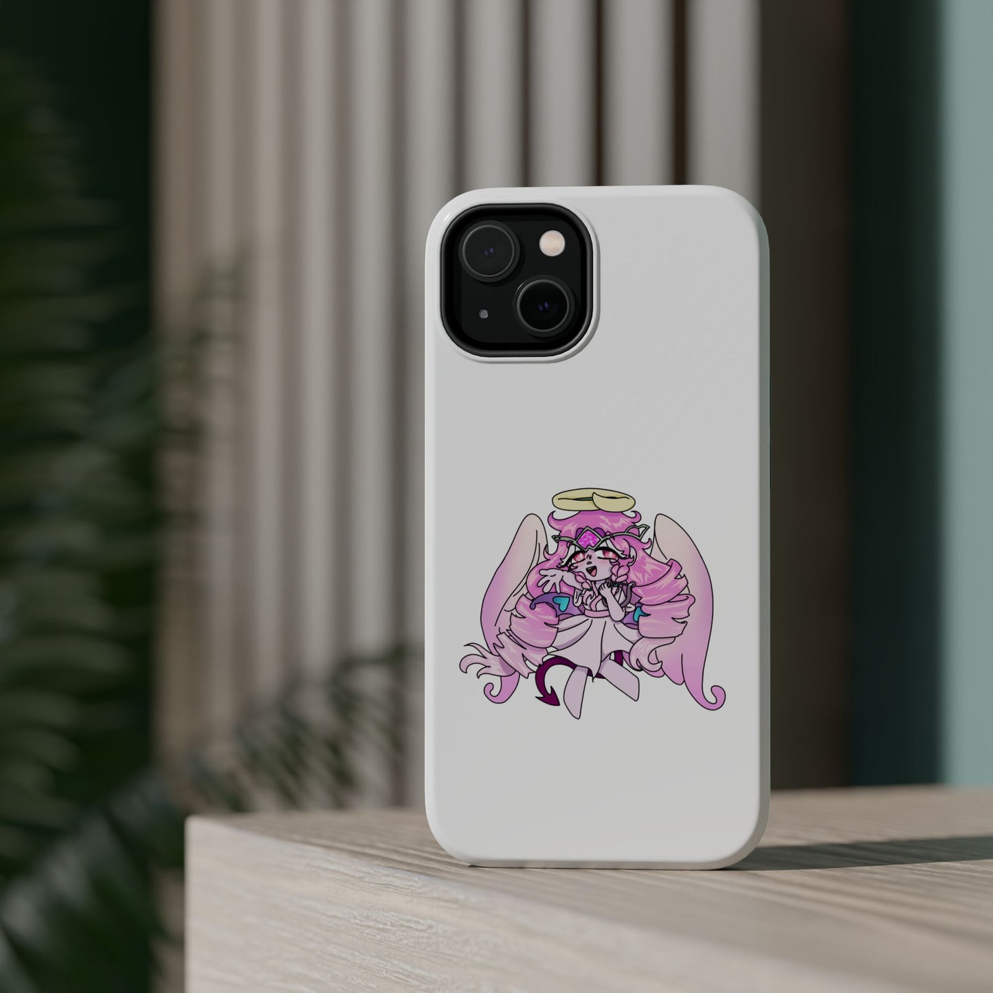 Cute Angelic Phone Case, Magnetic Tough Case for Girls, Cartoon Character Cover, Stylish Phone Protection, Anime Aesthetic Gift