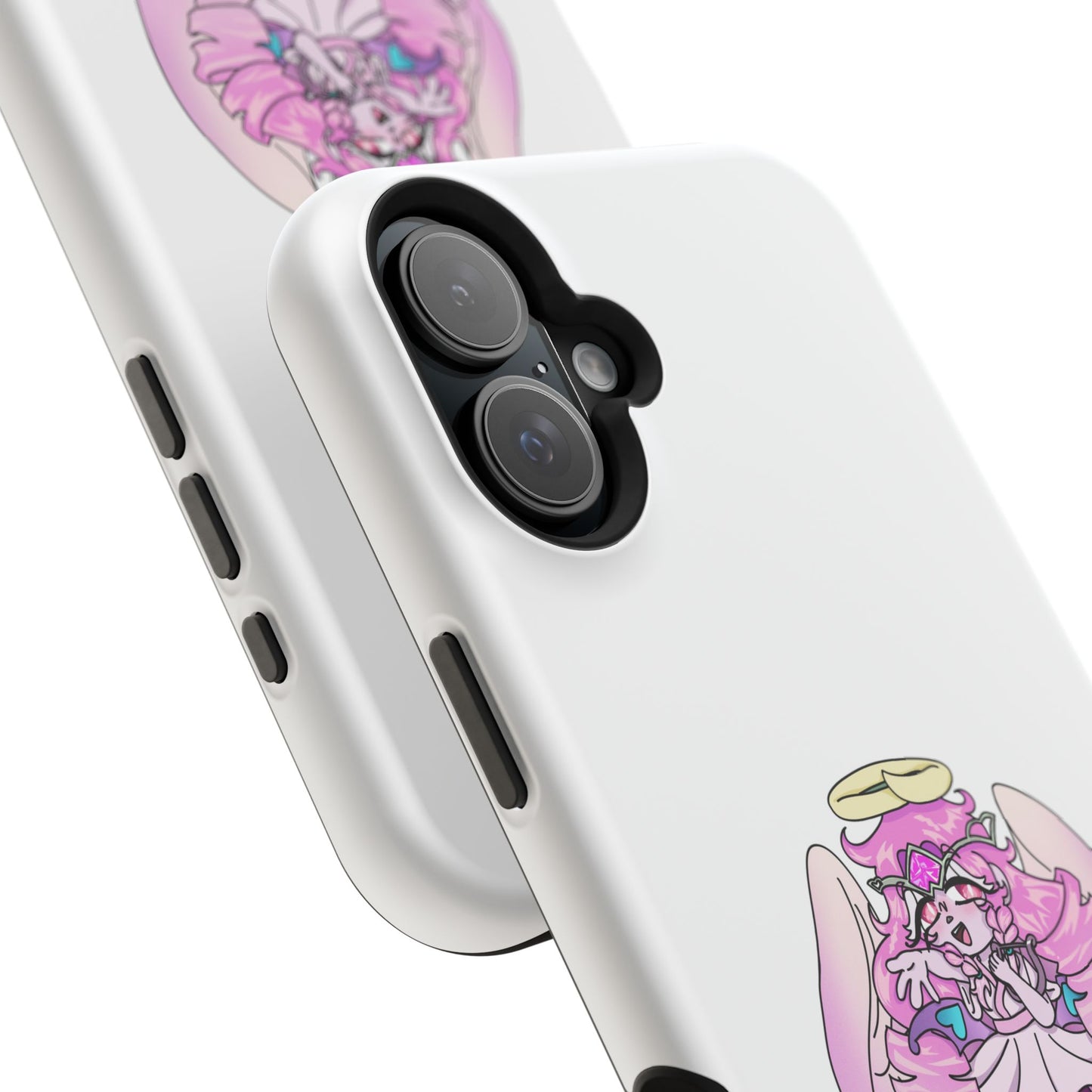 Cute Angelic Phone Case, Magnetic Tough Case for Girls, Cartoon Character Cover, Stylish Phone Protection, Anime Aesthetic Gift
