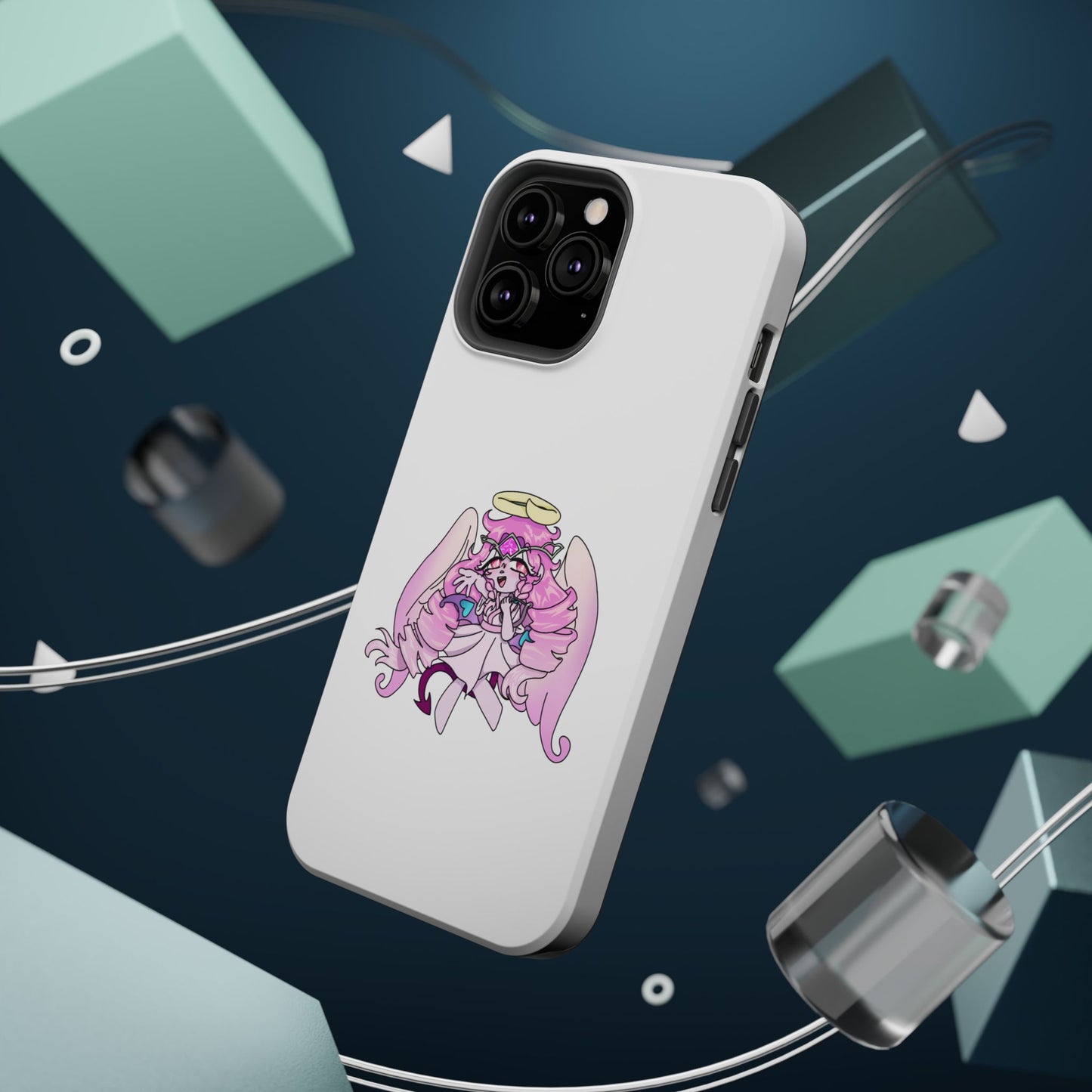 Cute Angelic Phone Case, Magnetic Tough Case for Girls, Cartoon Character Cover, Stylish Phone Protection, Anime Aesthetic Gift