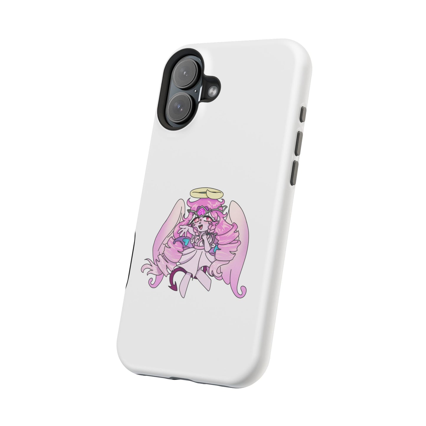 Cute Angelic Phone Case, Magnetic Tough Case for Girls, Cartoon Character Cover, Stylish Phone Protection, Anime Aesthetic Gift