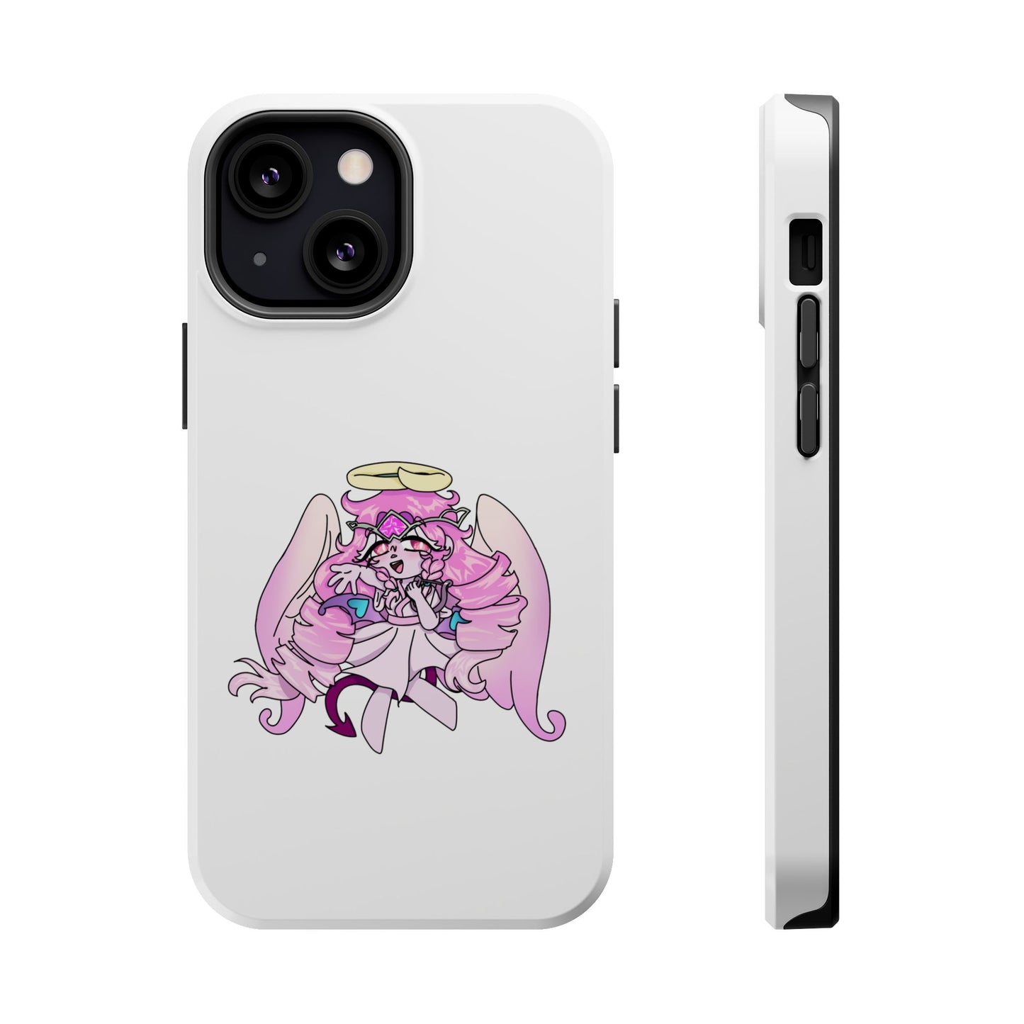Cute Angelic Phone Case, Magnetic Tough Case for Girls, Cartoon Character Cover, Stylish Phone Protection, Anime Aesthetic Gift