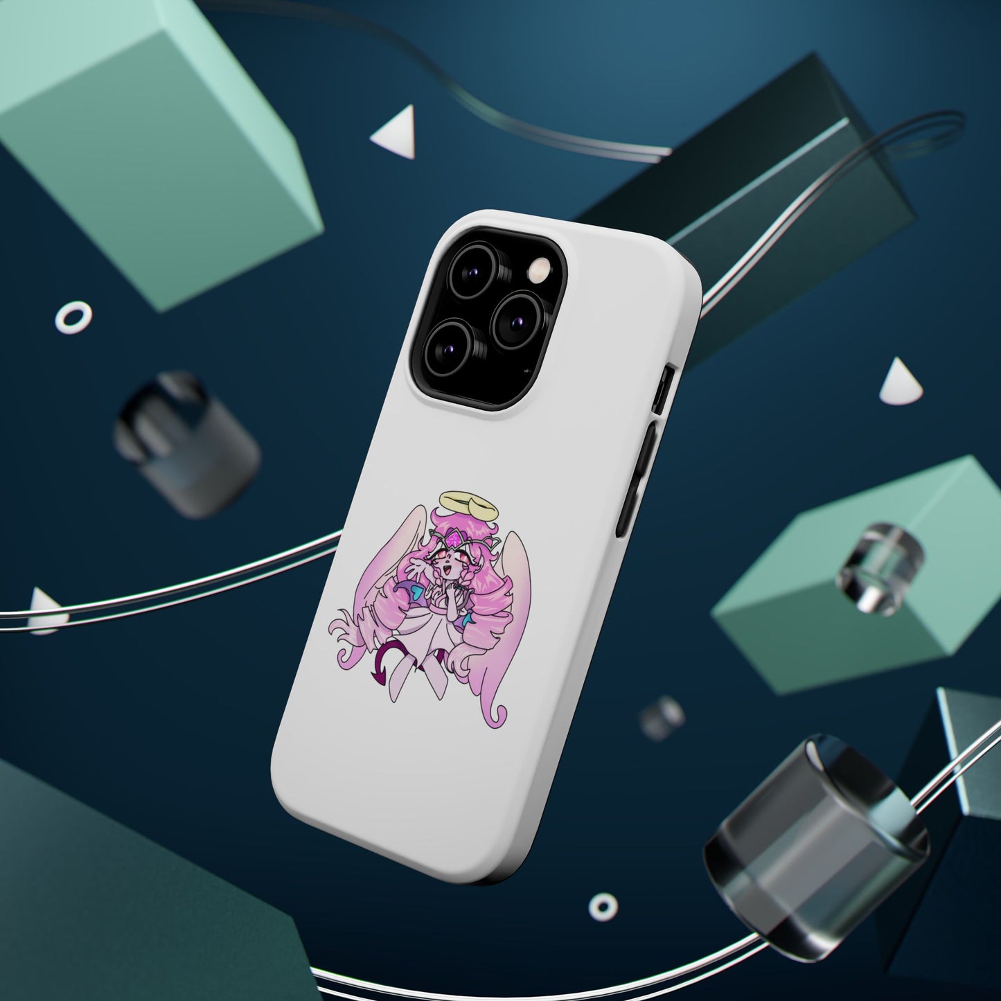 Cute Angelic Phone Case, Magnetic Tough Case for Girls, Cartoon Character Cover, Stylish Phone Protection, Anime Aesthetic Gift