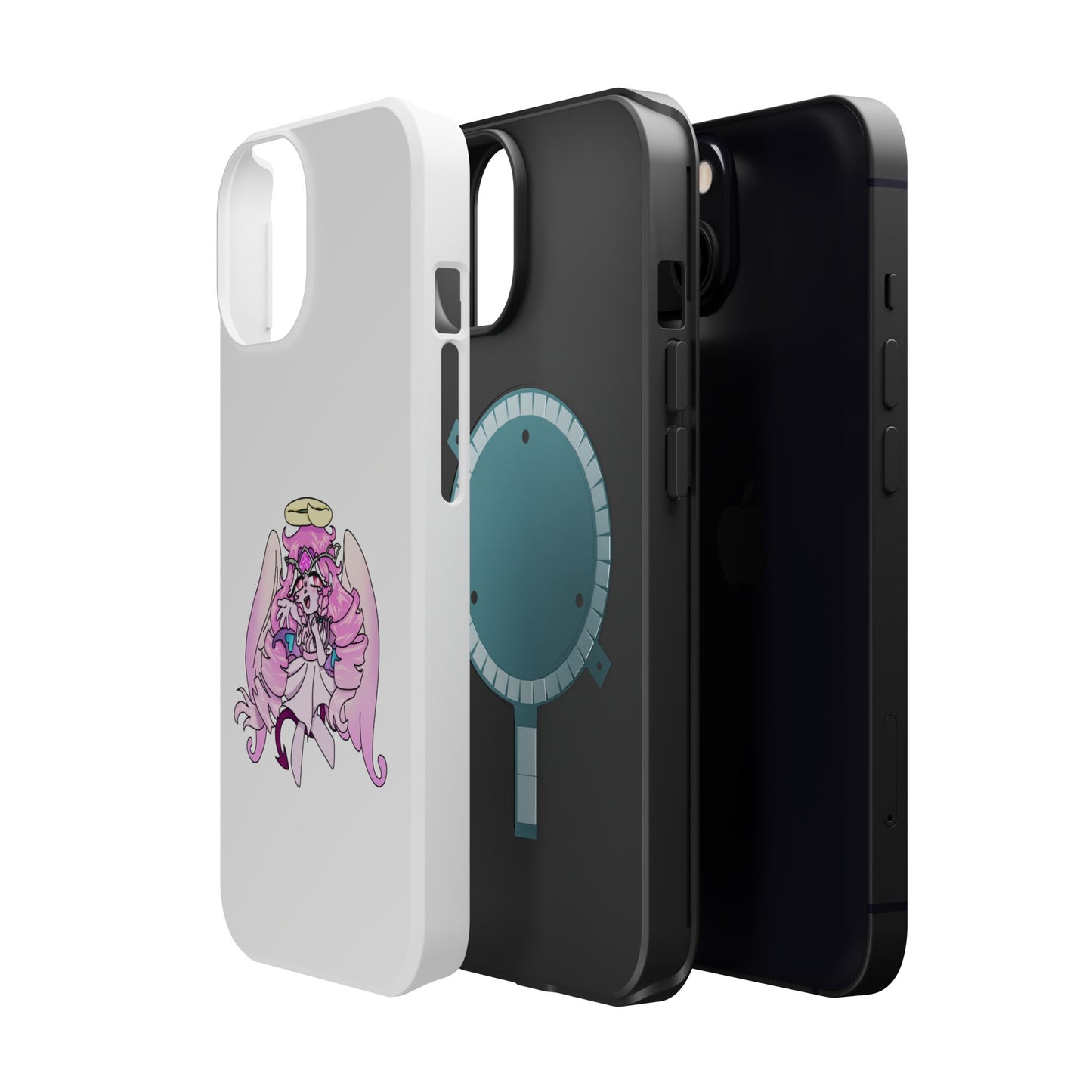 Cute Angelic Phone Case, Magnetic Tough Case for Girls, Cartoon Character Cover, Stylish Phone Protection, Anime Aesthetic Gift