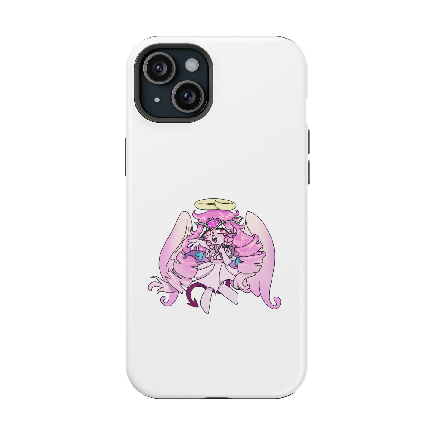 Cute Angelic Phone Case, Magnetic Tough Case for Girls, Cartoon Character Cover, Stylish Phone Protection, Anime Aesthetic Gift