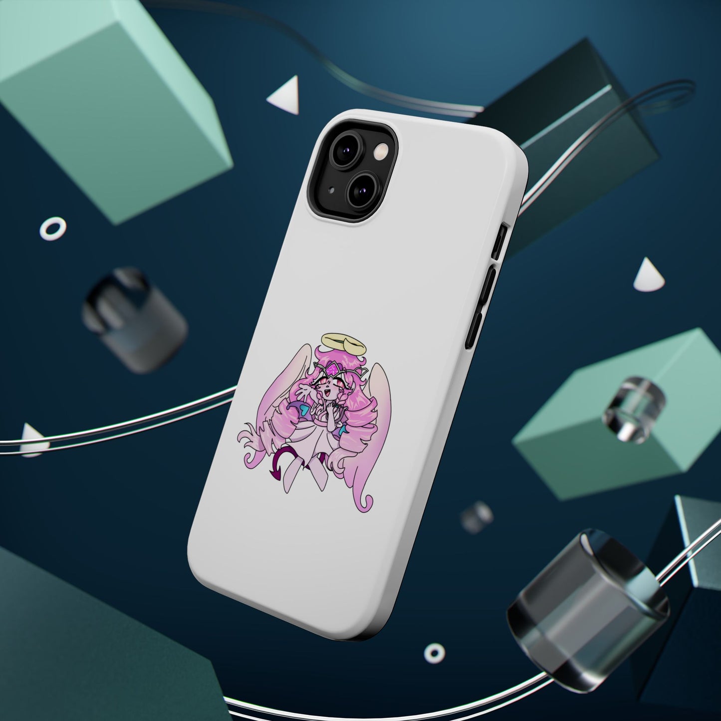 Cute Angelic Phone Case, Magnetic Tough Case for Girls, Cartoon Character Cover, Stylish Phone Protection, Anime Aesthetic Gift