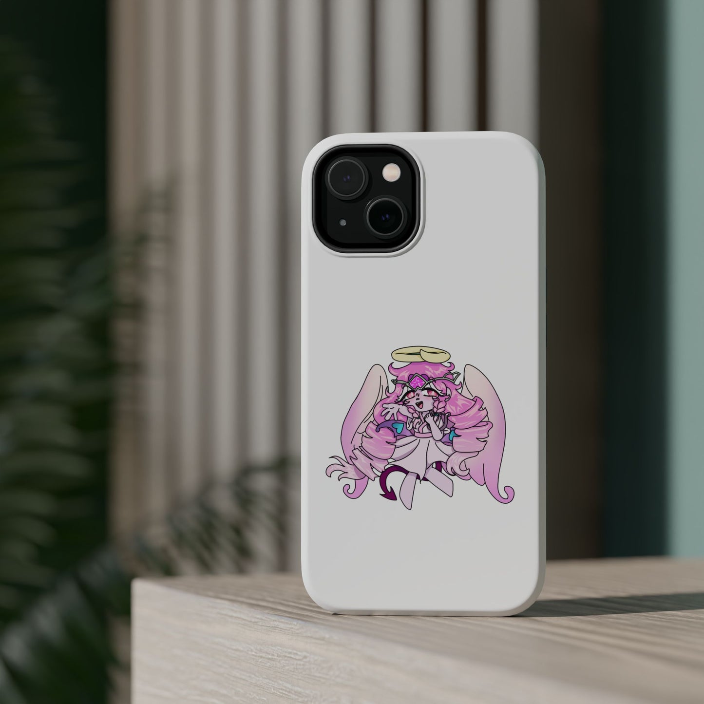 Cute Angelic Phone Case, Magnetic Tough Case for Girls, Cartoon Character Cover, Stylish Phone Protection, Anime Aesthetic Gift