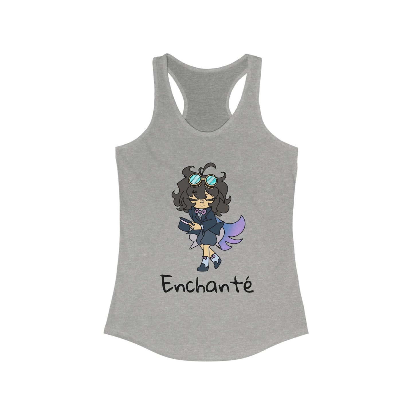 Enchanté Women's Racerback Tank, Cute Summer Tee, Graphic Workout Top, Gift for Her, Casual Chic Shirt, Anime Inspired Apparel
