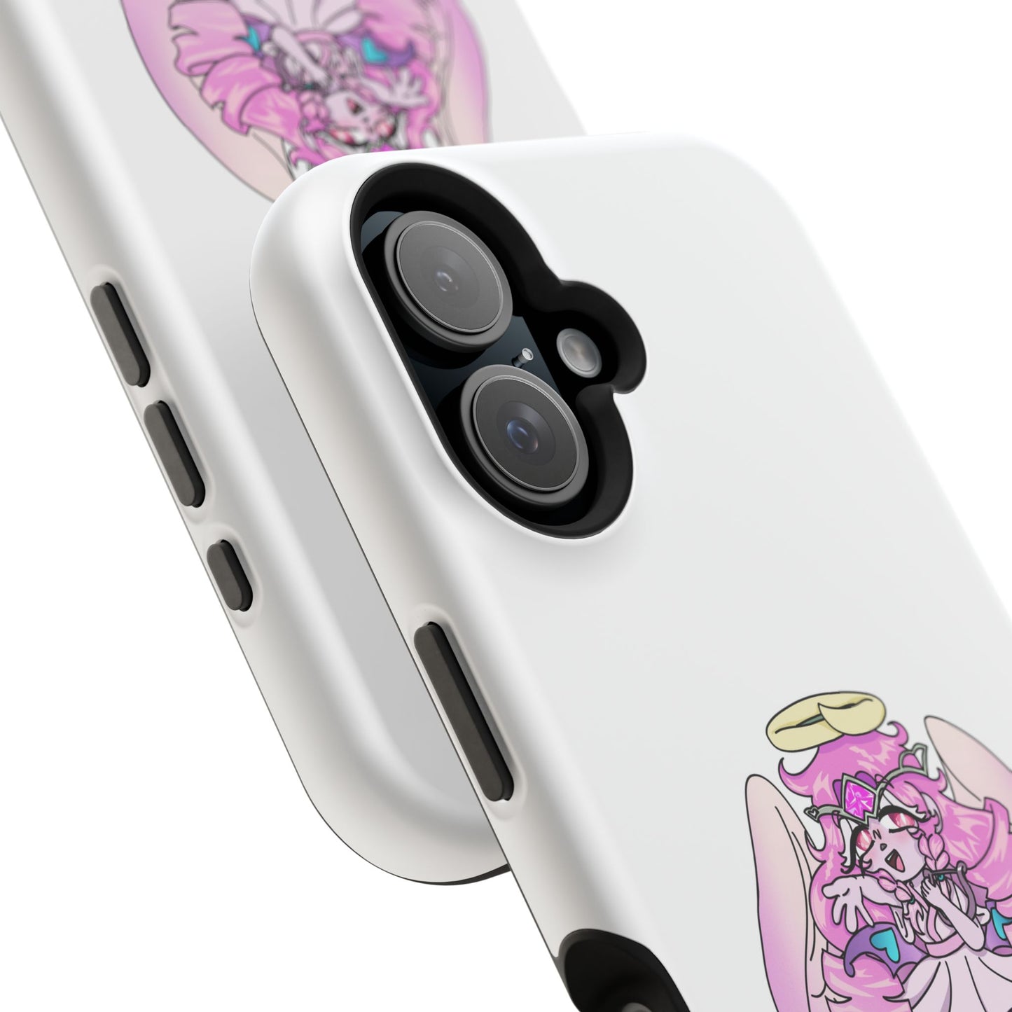 Cute Angelic Phone Case, Magnetic Tough Case for Girls, Cartoon Character Cover, Stylish Phone Protection, Anime Aesthetic Gift