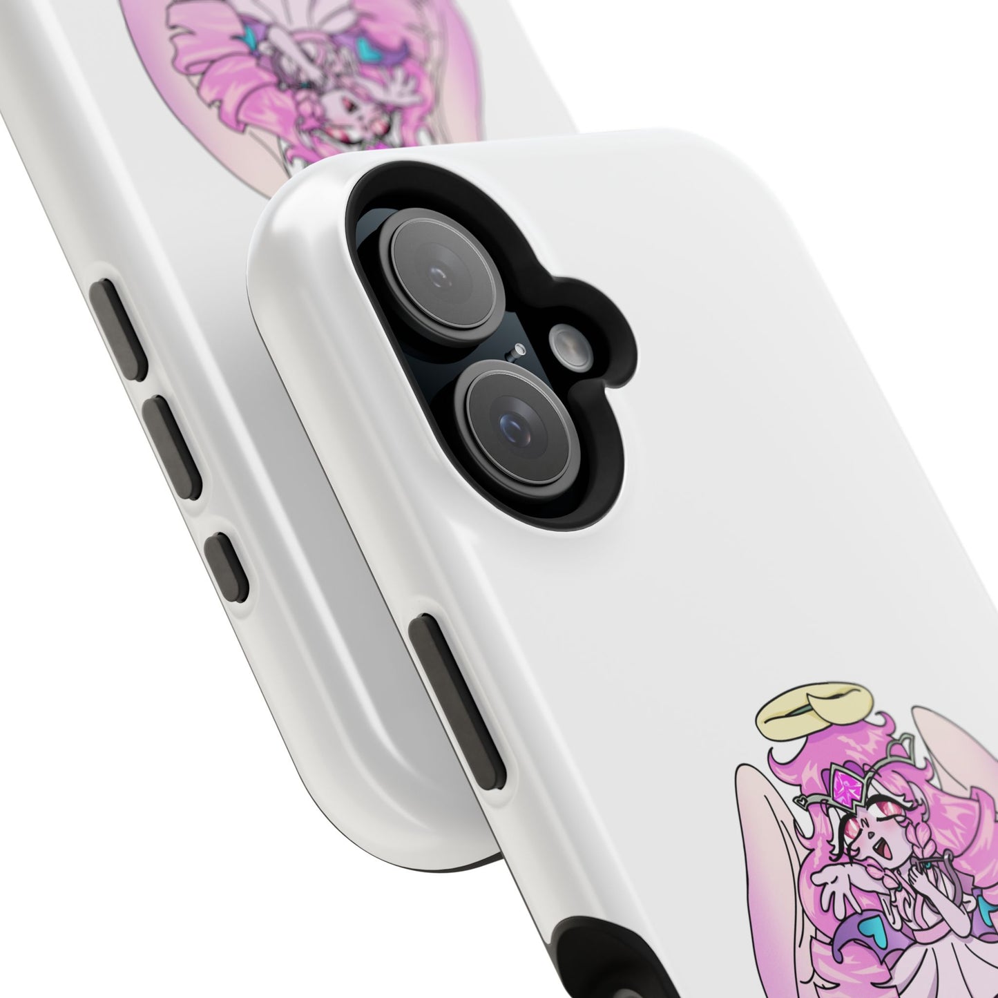 Cute Angelic Phone Case, Magnetic Tough Case for Girls, Cartoon Character Cover, Stylish Phone Protection, Anime Aesthetic Gift
