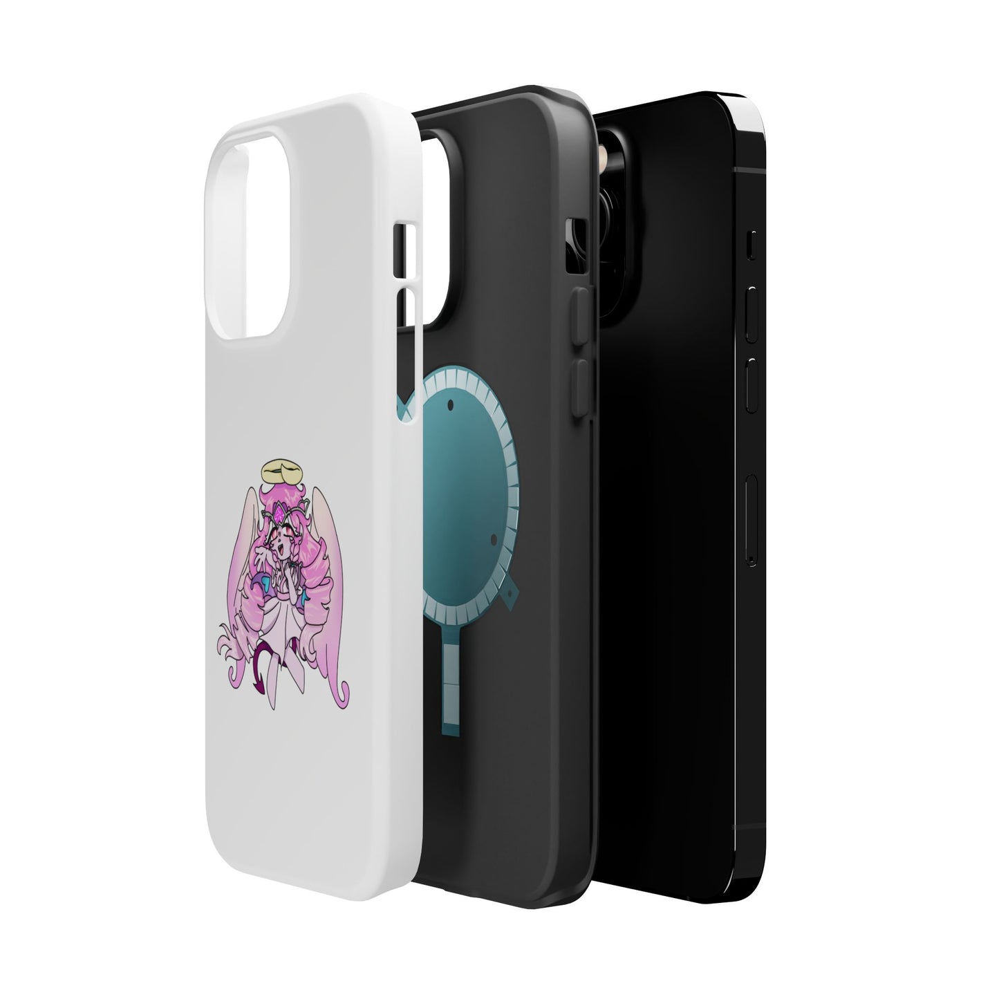 Cute Angelic Phone Case, Magnetic Tough Case for Girls, Cartoon Character Cover, Stylish Phone Protection, Anime Aesthetic Gift