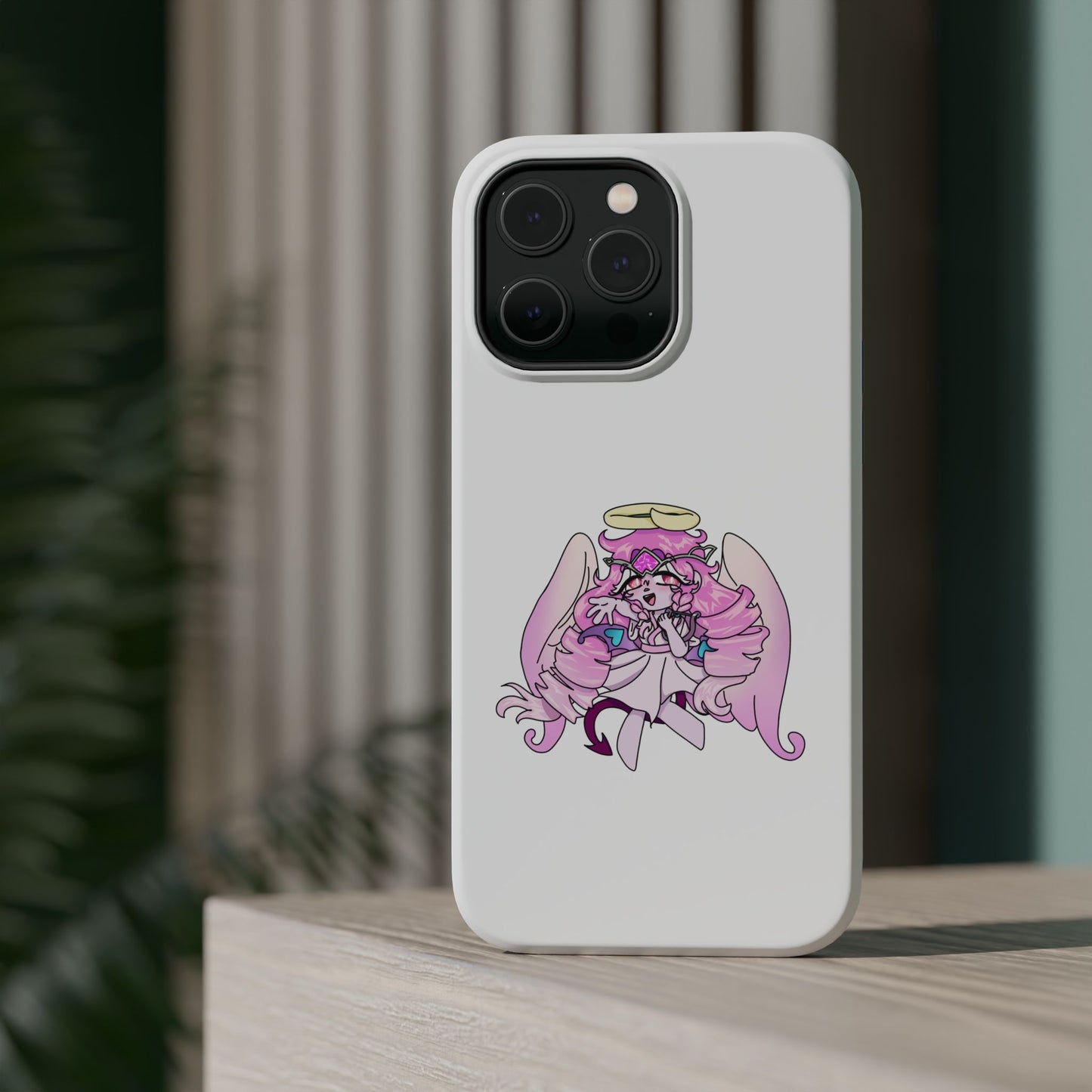 Cute Angelic Phone Case, Magnetic Tough Case for Girls, Cartoon Character Cover, Stylish Phone Protection, Anime Aesthetic Gift