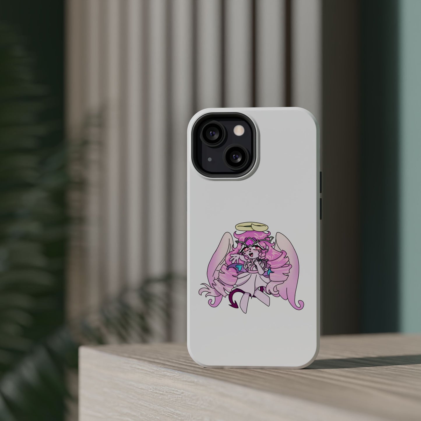 Cute Angelic Phone Case, Magnetic Tough Case for Girls, Cartoon Character Cover, Stylish Phone Protection, Anime Aesthetic Gift
