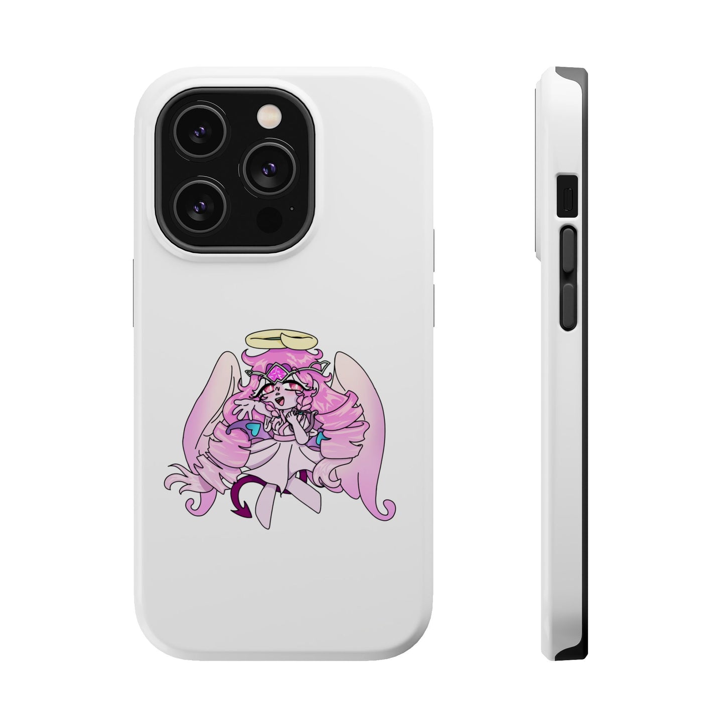 Cute Angelic Phone Case, Magnetic Tough Case for Girls, Cartoon Character Cover, Stylish Phone Protection, Anime Aesthetic Gift