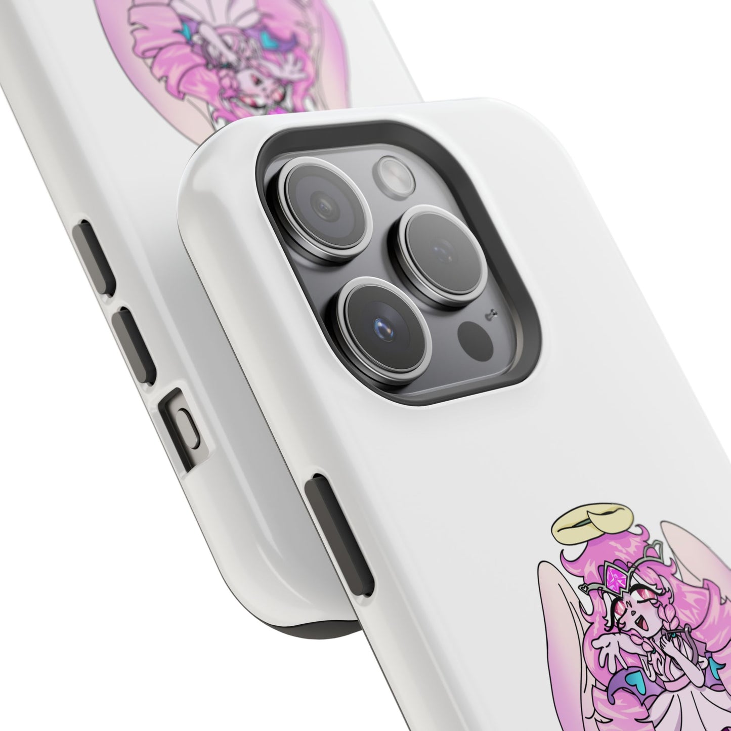Cute Angelic Phone Case, Magnetic Tough Case for Girls, Cartoon Character Cover, Stylish Phone Protection, Anime Aesthetic Gift