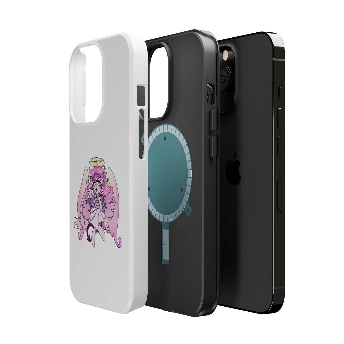 Cute Angelic Phone Case, Magnetic Tough Case for Girls, Cartoon Character Cover, Stylish Phone Protection, Anime Aesthetic Gift