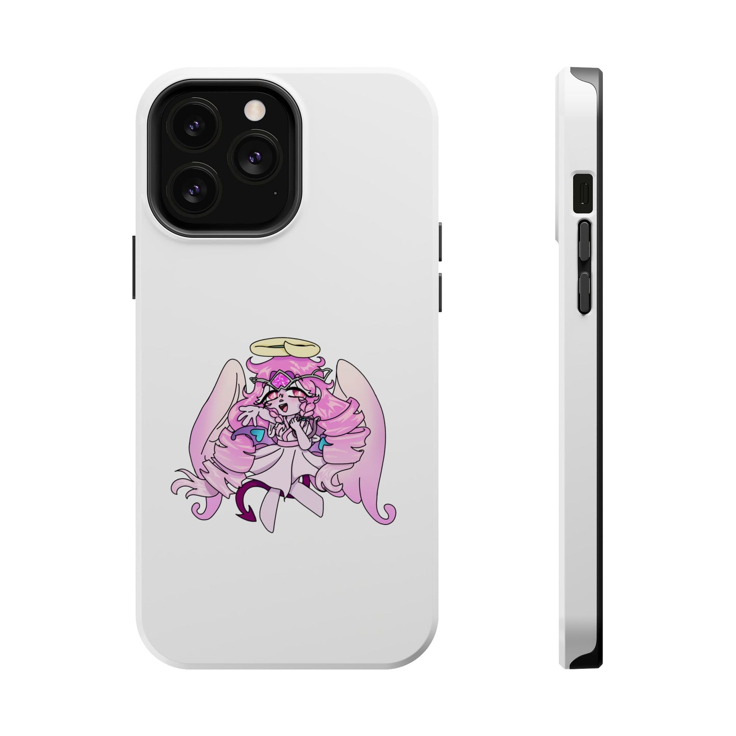 Cute Angelic Phone Case, Magnetic Tough Case for Girls, Cartoon Character Cover, Stylish Phone Protection, Anime Aesthetic Gift