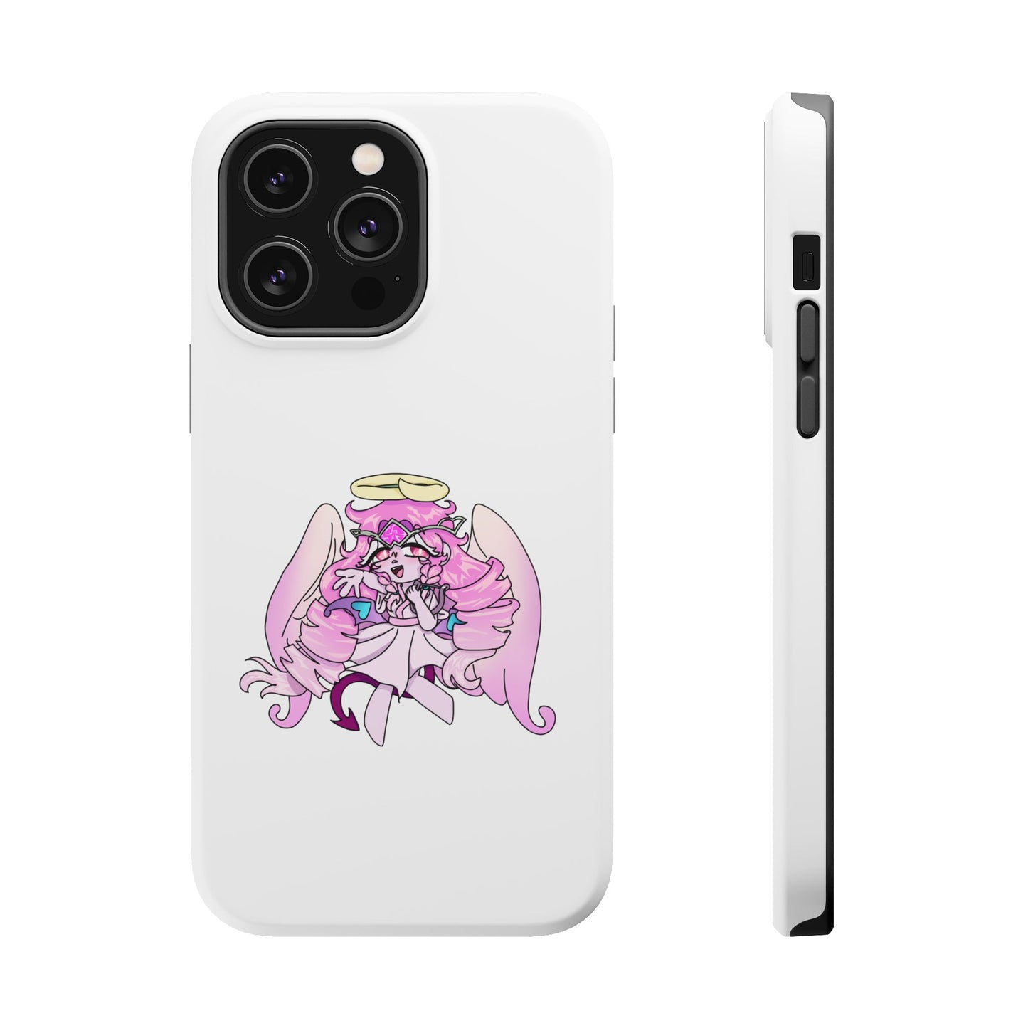 Cute Angelic Phone Case, Magnetic Tough Case for Girls, Cartoon Character Cover, Stylish Phone Protection, Anime Aesthetic Gift