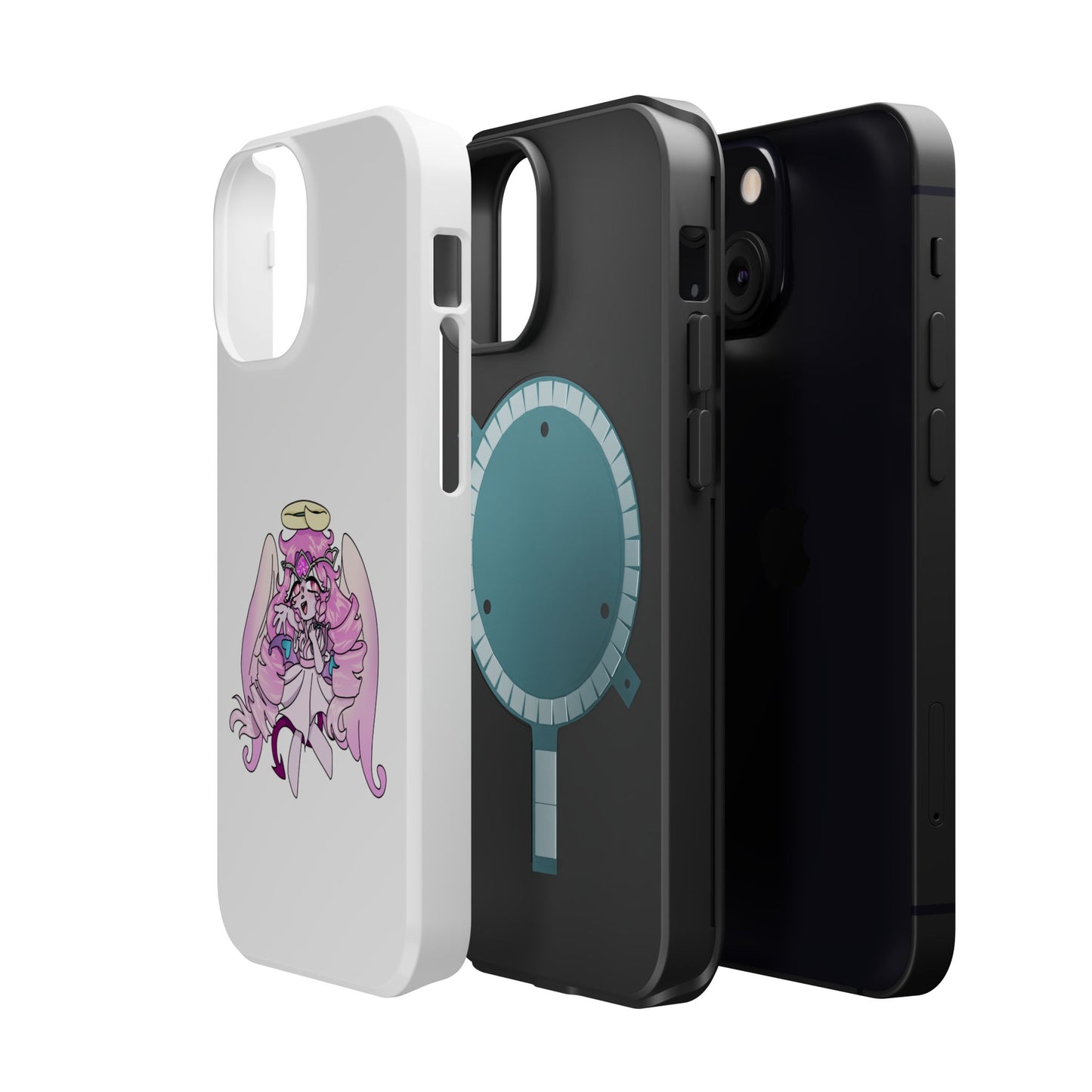 Cute Angelic Phone Case, Magnetic Tough Case for Girls, Cartoon Character Cover, Stylish Phone Protection, Anime Aesthetic Gift