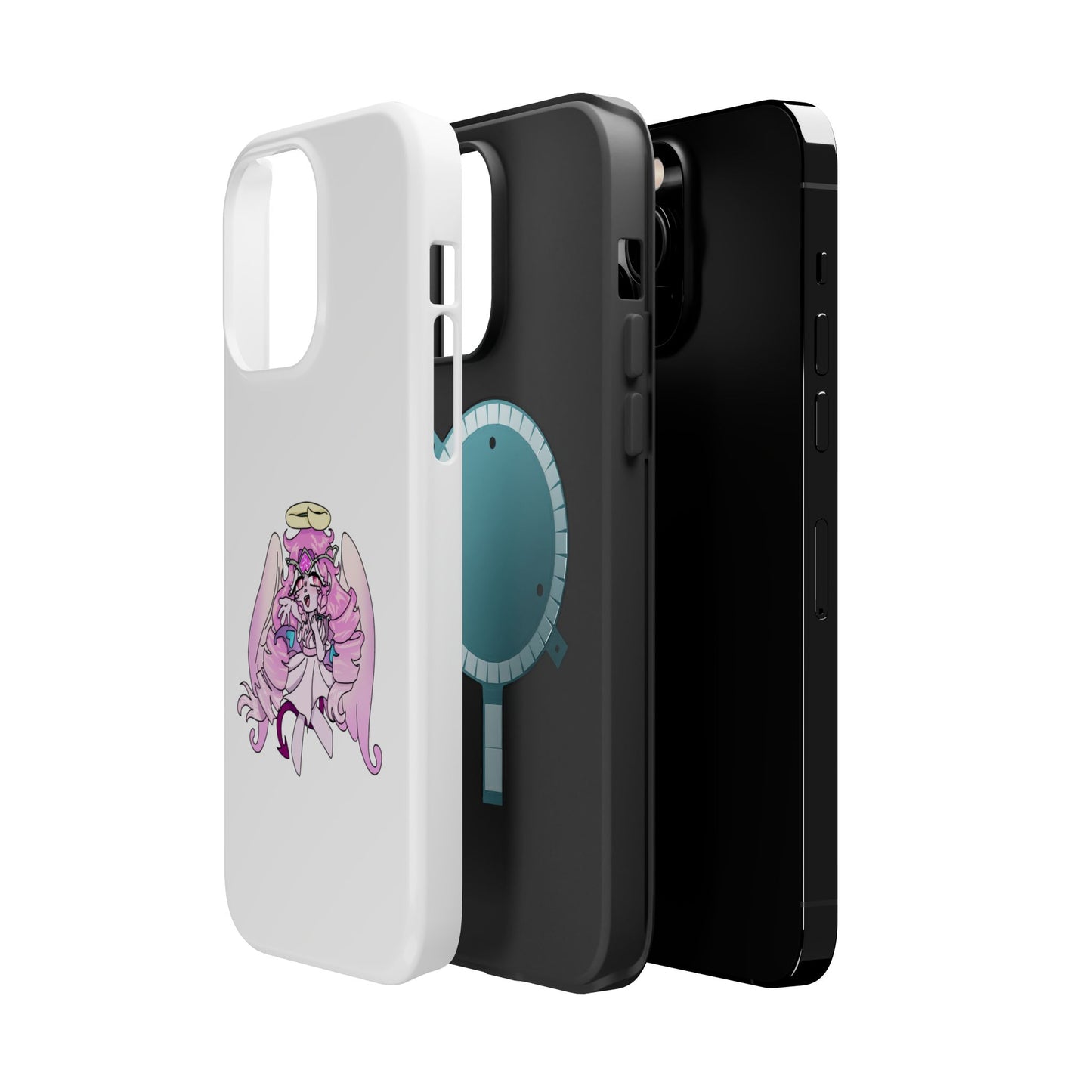 Cute Angelic Phone Case, Magnetic Tough Case for Girls, Cartoon Character Cover, Stylish Phone Protection, Anime Aesthetic Gift