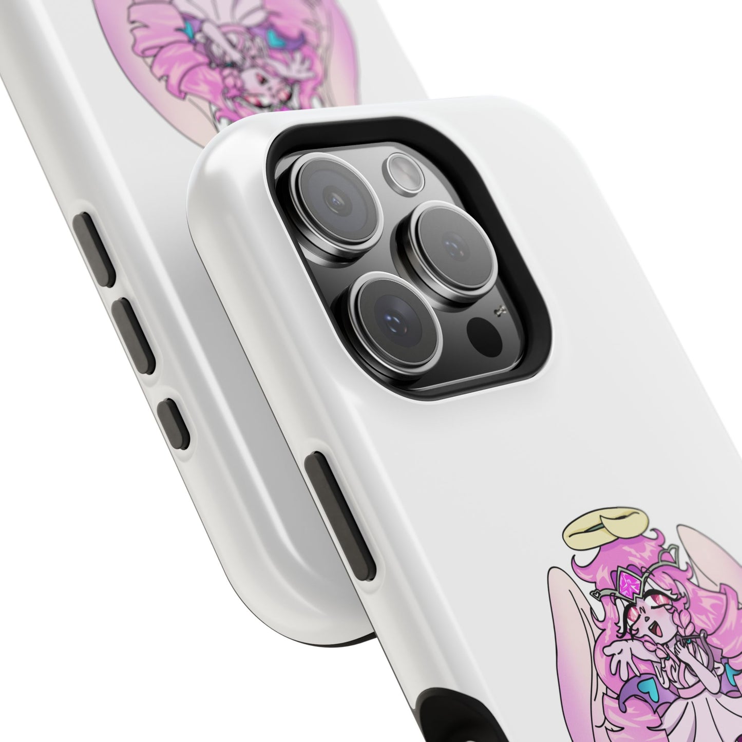 Cute Angelic Phone Case, Magnetic Tough Case for Girls, Cartoon Character Cover, Stylish Phone Protection, Anime Aesthetic Gift