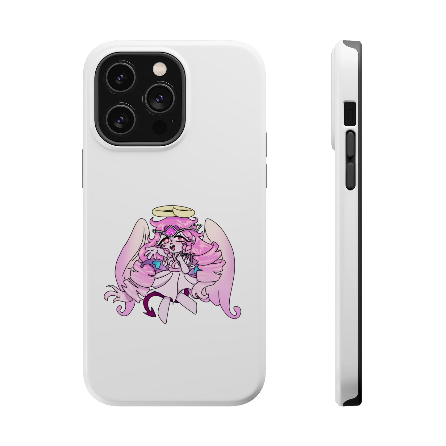 Cute Angelic Phone Case, Magnetic Tough Case for Girls, Cartoon Character Cover, Stylish Phone Protection, Anime Aesthetic Gift