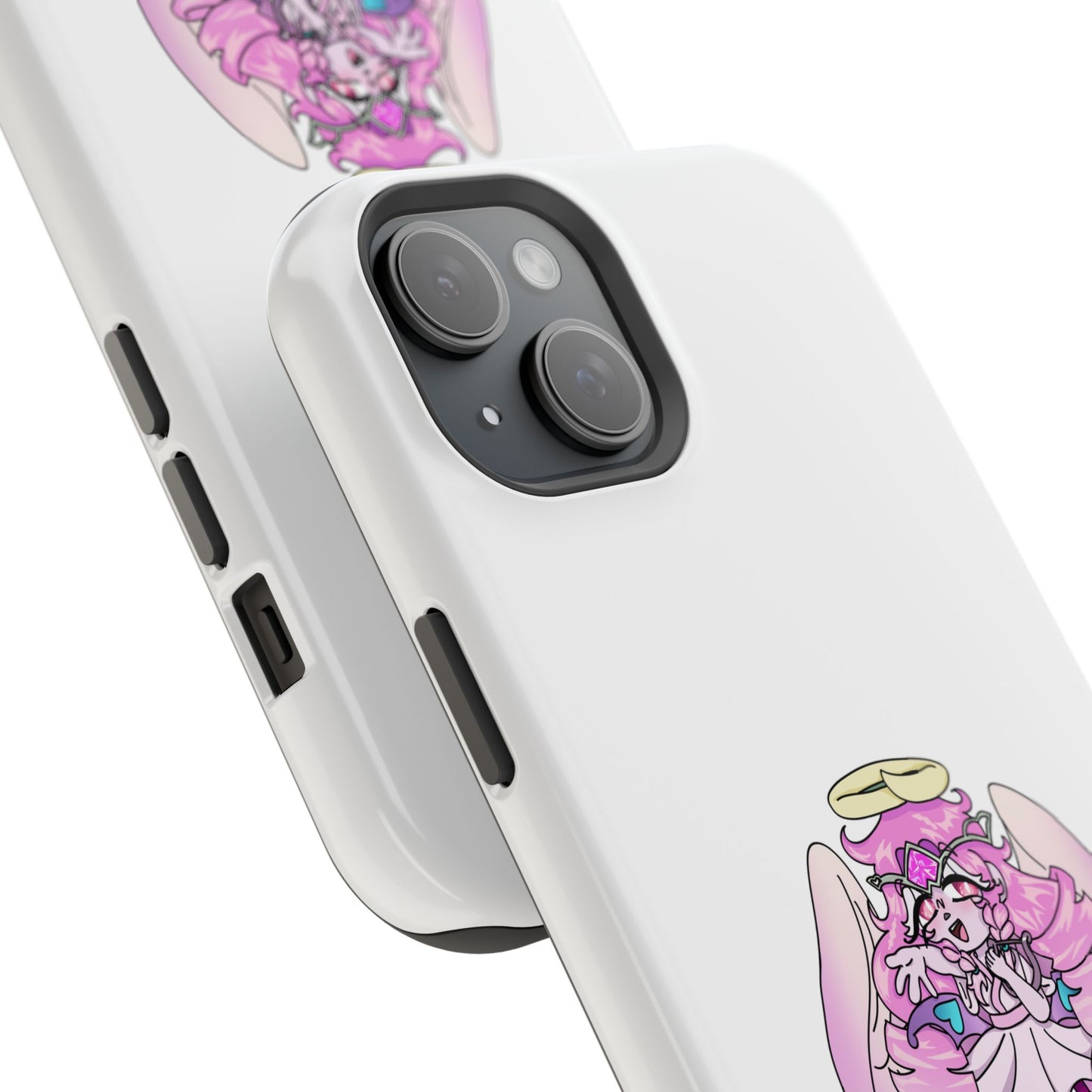 Cute Angelic Phone Case, Magnetic Tough Case for Girls, Cartoon Character Cover, Stylish Phone Protection, Anime Aesthetic Gift