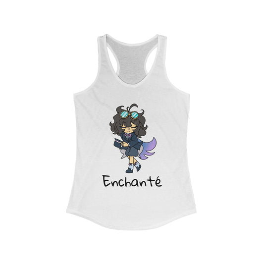 Enchanté Women's Racerback Tank, Cute Summer Tee, Graphic Workout Top, Gift for Her, Casual Chic Shirt, Anime Inspired Apparel