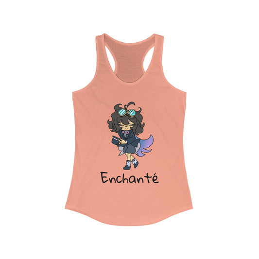 Enchanté Women's Racerback Tank, Cute Summer Tee, Graphic Workout Top, Gift for Her, Casual Chic Shirt, Anime Inspired Apparel