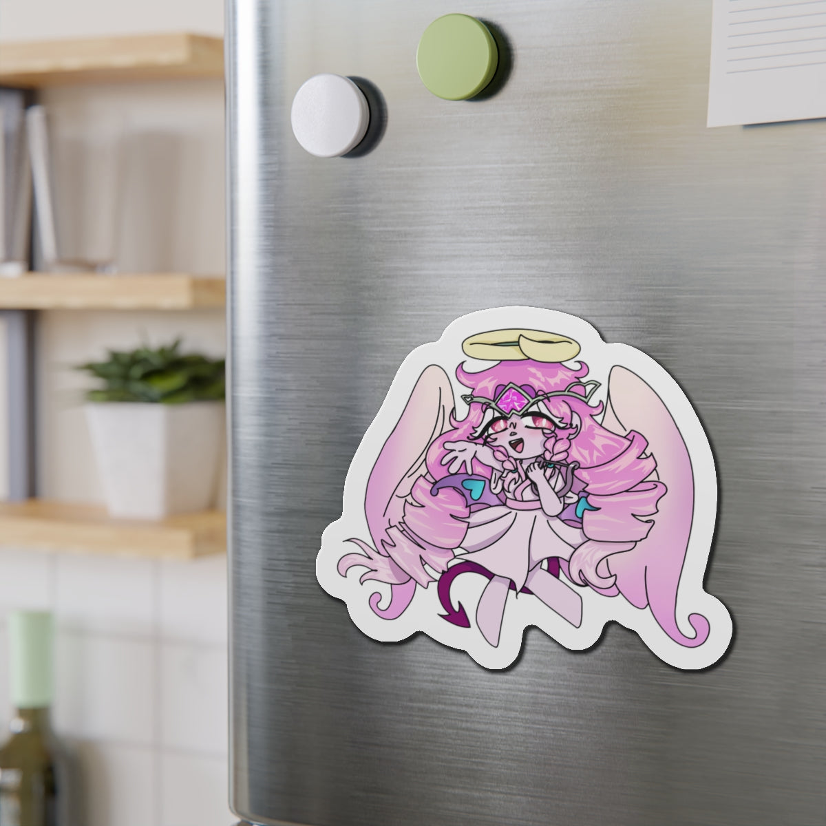 Cute Angel Die-Cut Magnets, Whimsical Fridge Decor, Kawaii Gifts for Teens, Angelic Home Accents, Fun Stationery Accessories