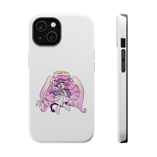 Cute Angelic Phone Case, Magnetic Tough Case for Girls, Cartoon Character Cover, Stylish Phone Protection, Anime Aesthetic Gift